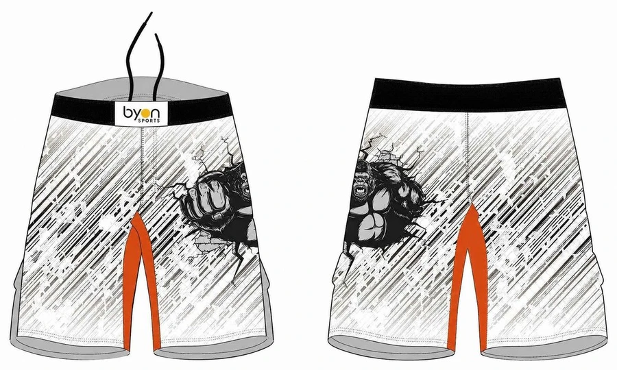 Pro-calidad Diseño personalizado sublimated printing spandex men's MMA shorts