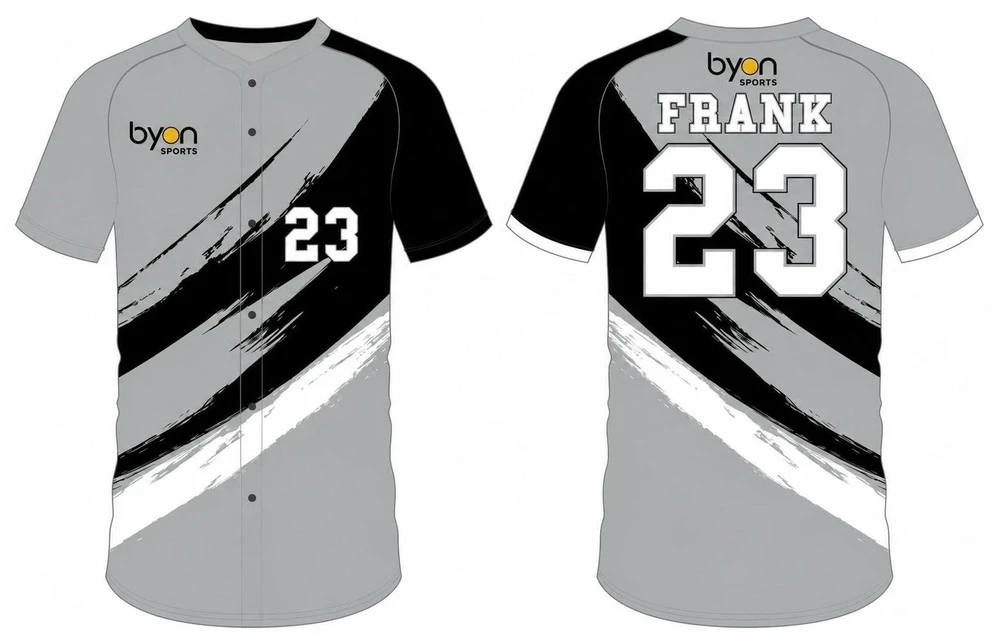 Pro quality sublimation printing custom design team button down baseball jersey