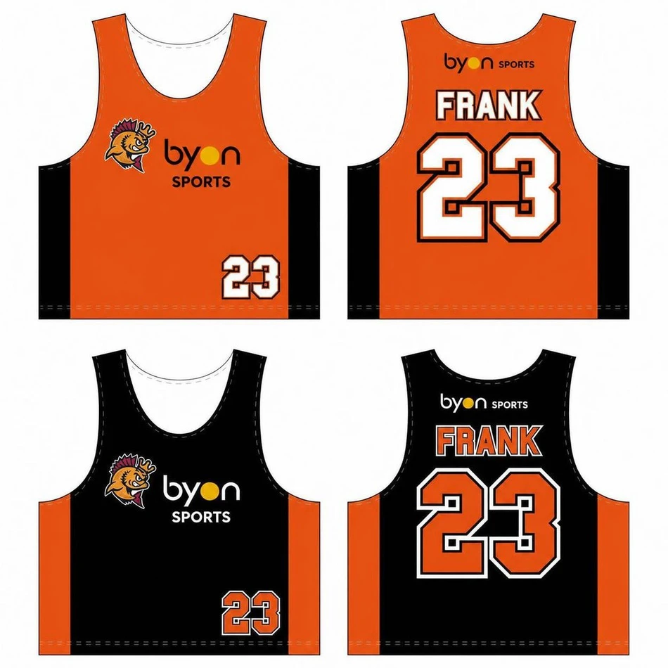 Pro calidad de sublimación impresión equipo de diseño personalizado lacrosse pinnies