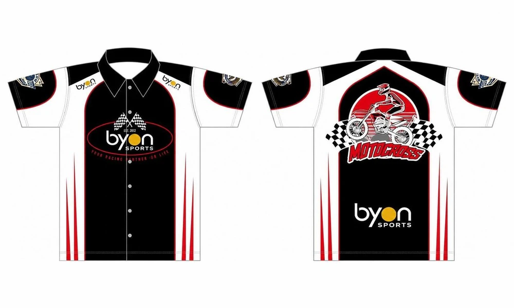 Pro quality sublimation printing custom design team custom pit crew shirts