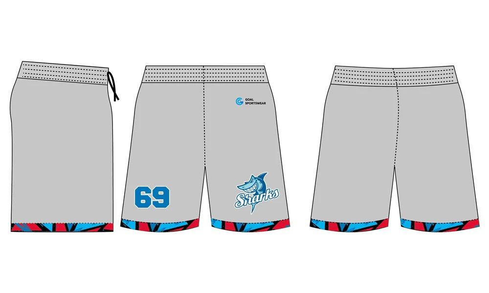 Pro qualità sublimazione stampa design personalizzato team lacrosse shorts