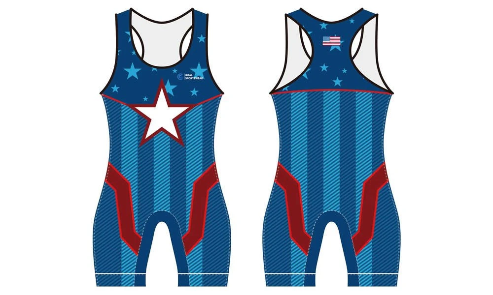 Pro Qualität Sublimationsdruck Custom Design Team Wrestling Uniform