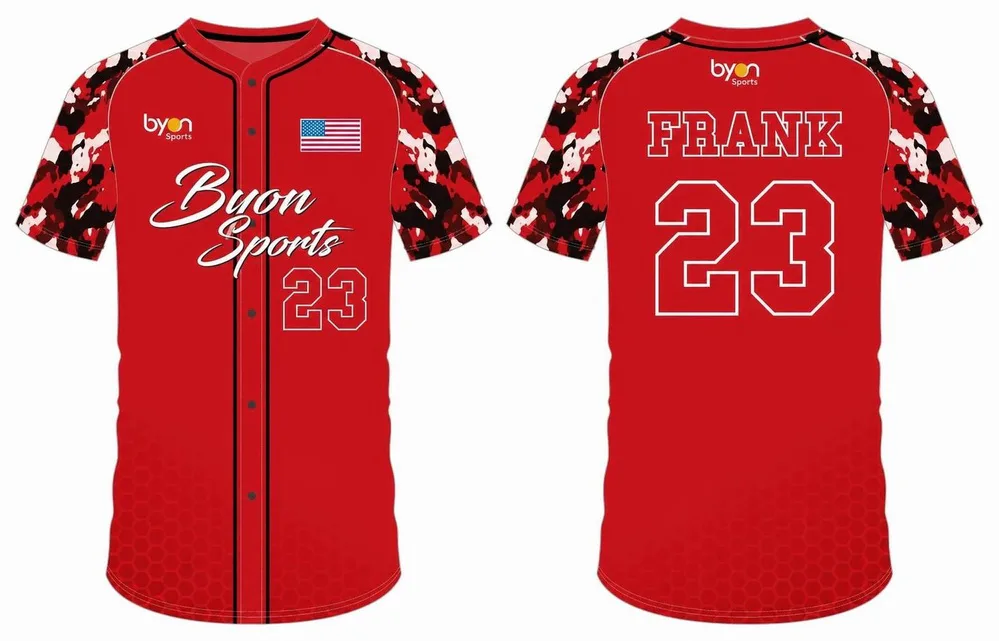 Professional custom made button down baseball jersey