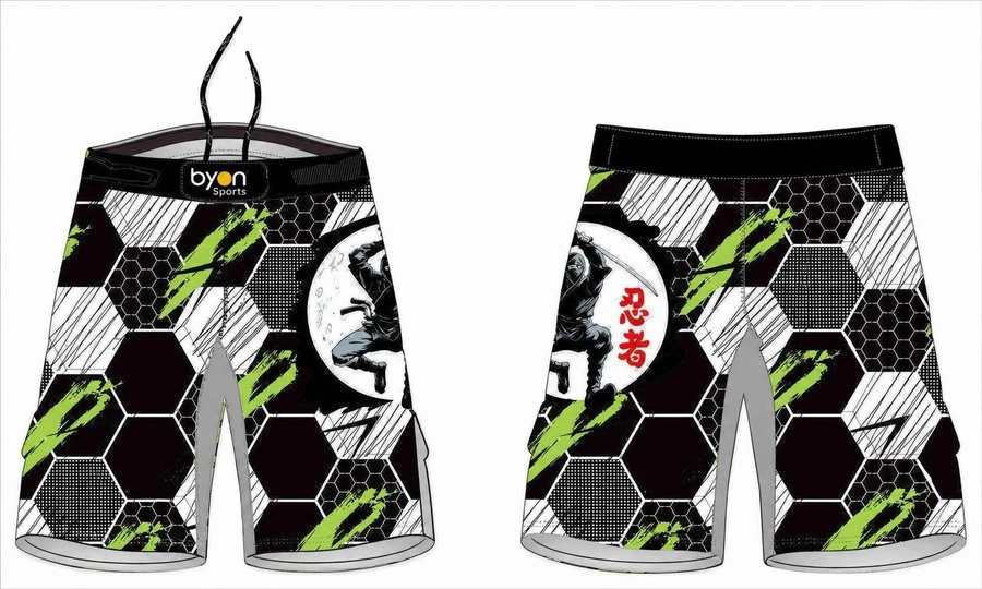 sublimación rápida impresión equipo juvenil personalizado tatuaje MMA pantalones cortos