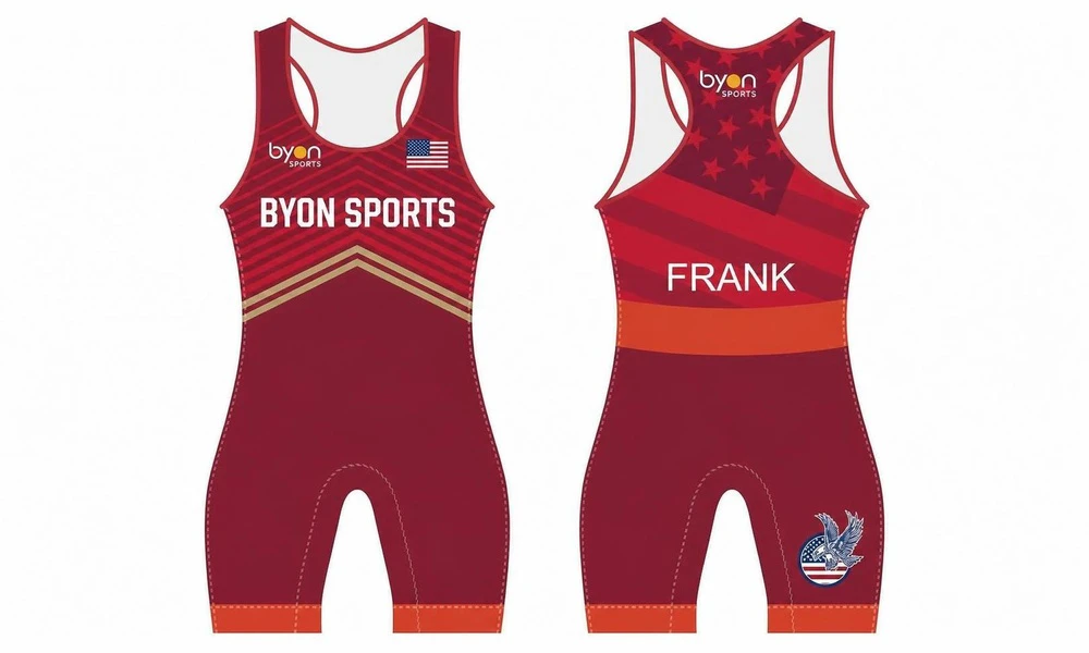 Stretchable polyester sublimation printing custom youth team wrestling singlets