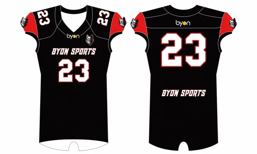 Sublimación joven personalizado de alta calidad V-neck Sublimated Flag Football Jerseys