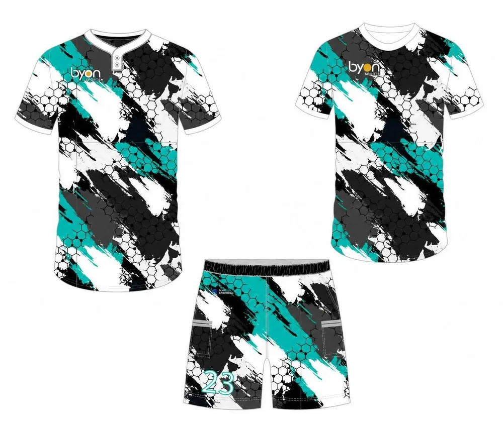 Sublimation high quality custom youth V-neck custom baseball gear