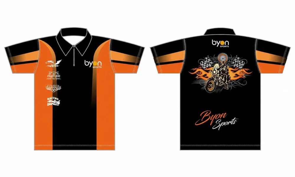 Sublimation high quality custom youth V-neck custom pit crew shirts