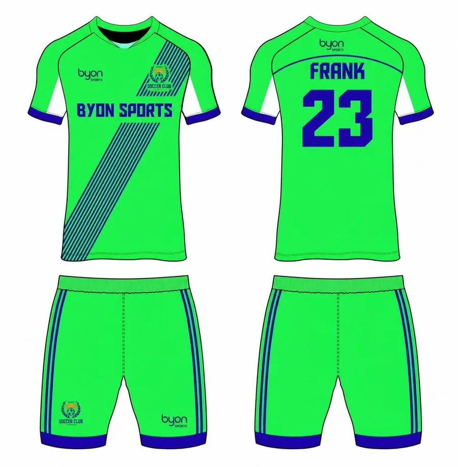 Sublimation high quality custom youth V-neck custom soccer kits