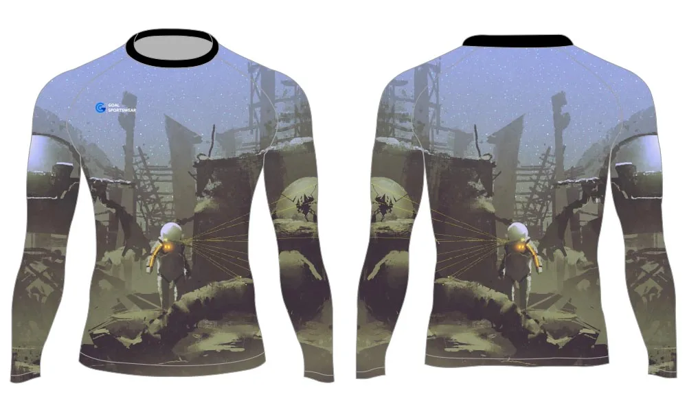 Maglia sublimazione design personalizzato MMA rash protezioni