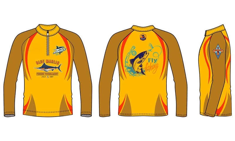 Stampa sublimazione 100% poliestere Maglie da pesca personalizzate