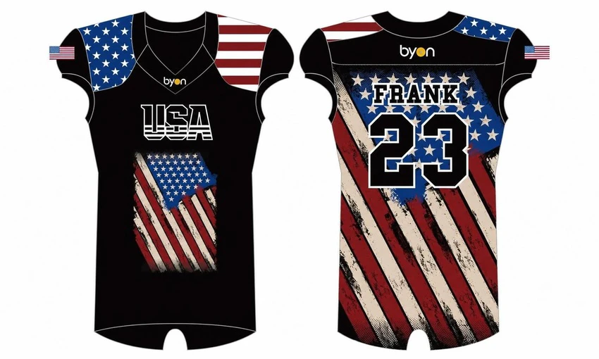 Impresión de sublimación 100% poliéster encaje seco personalizado Sublimated Flag Football Jerseys
