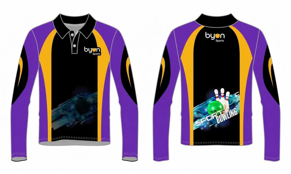 Sublimationsdruck 100% Polyester Dry Fit Custom Bowling Trikots