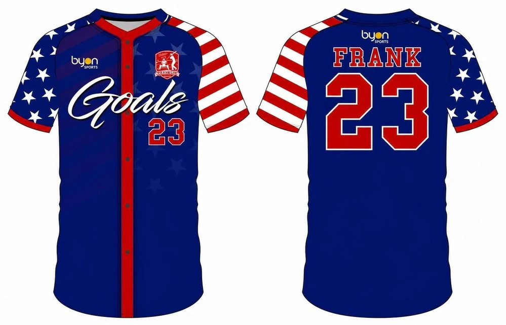 Sublimation printing 100% polyester dry fit custom button down baseball jersey