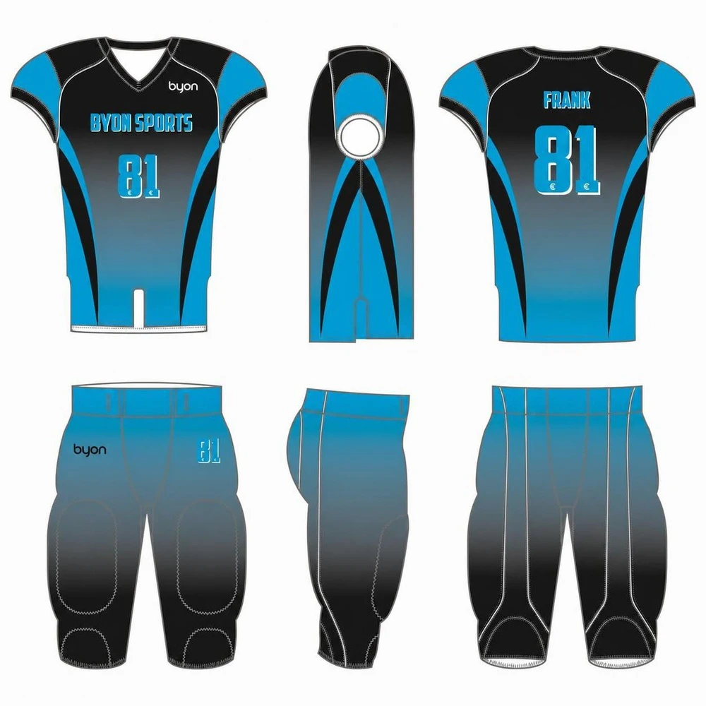 Sublimationsdruck 100% Polyester Trockensitz Custom Football Uniformen