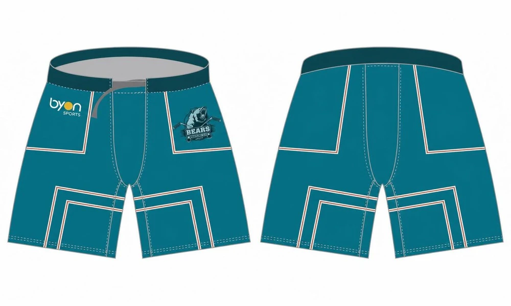 Impresión de sublimación 100% poliéster ajustado a medida pantalones de hockey sobre hielo