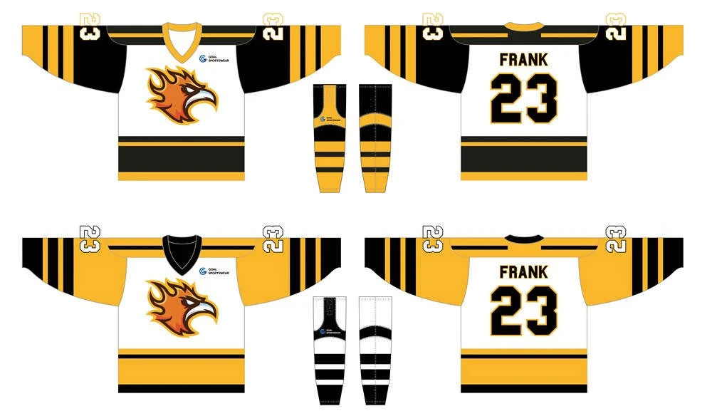 Sublimation printing 100% polyester dry fit custom reversible hockey jersey
