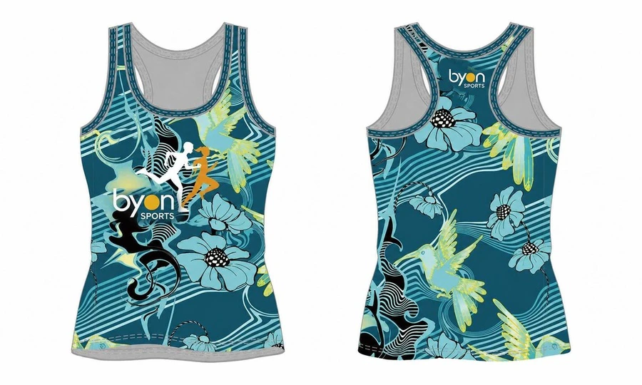 Sublimationsdruck 100% Polyester Dry Fit kundenspezifische sublimierte Laufhemden