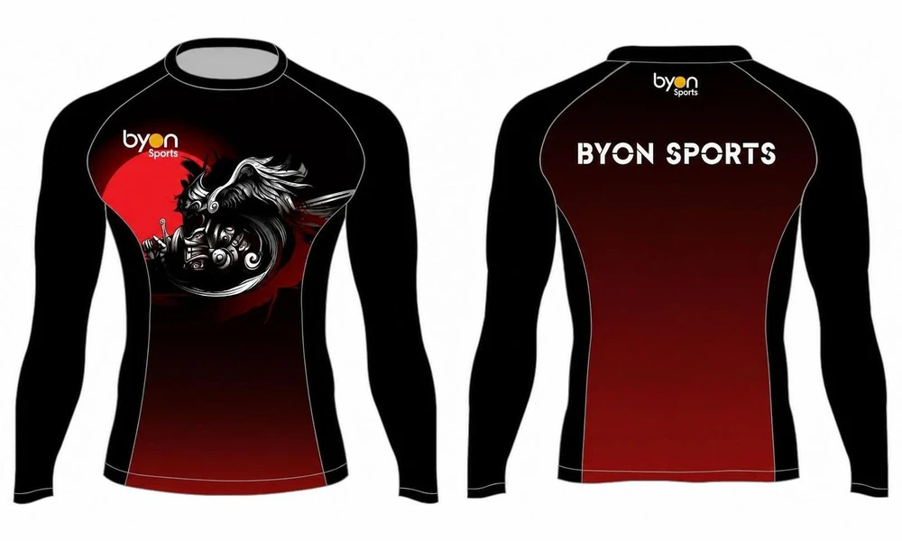 Commercio all'ingrosso di alta qualità sublimazione di stampa personalizzati MMA rash guards