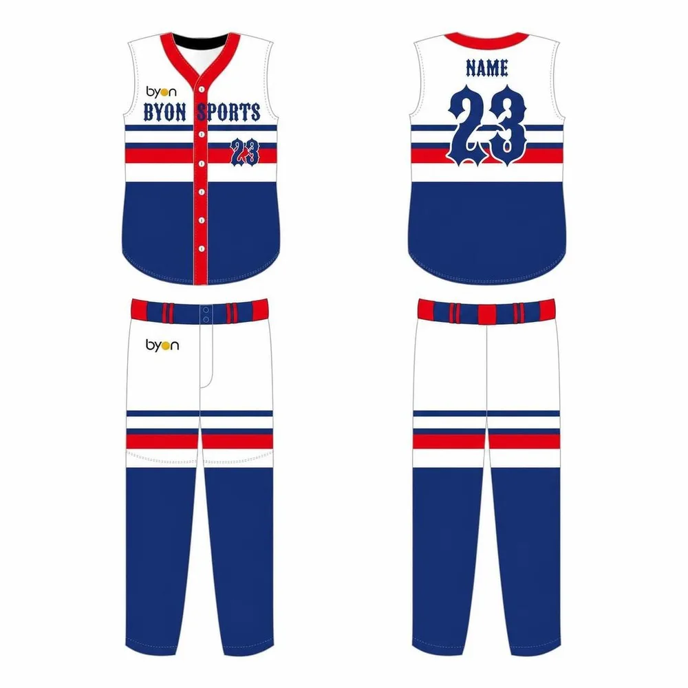 Wholesale pro-quality kids sleeveless baseball jersey