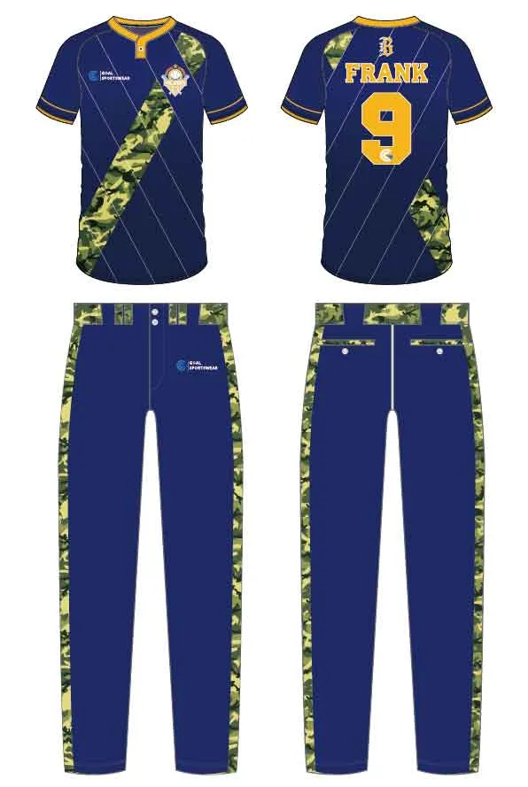 Wholesale pro-quality kids custom camo baseball jersey