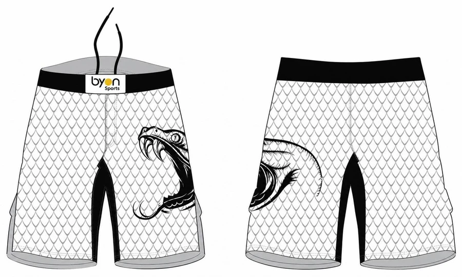 Mayorista pro spandex personalizado equipo impreso sublimatado corto MMA