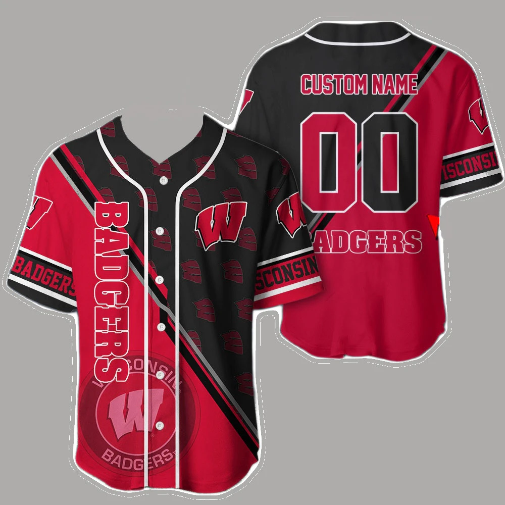 Custom Badger Baseball Trikot von vorne angezeigt