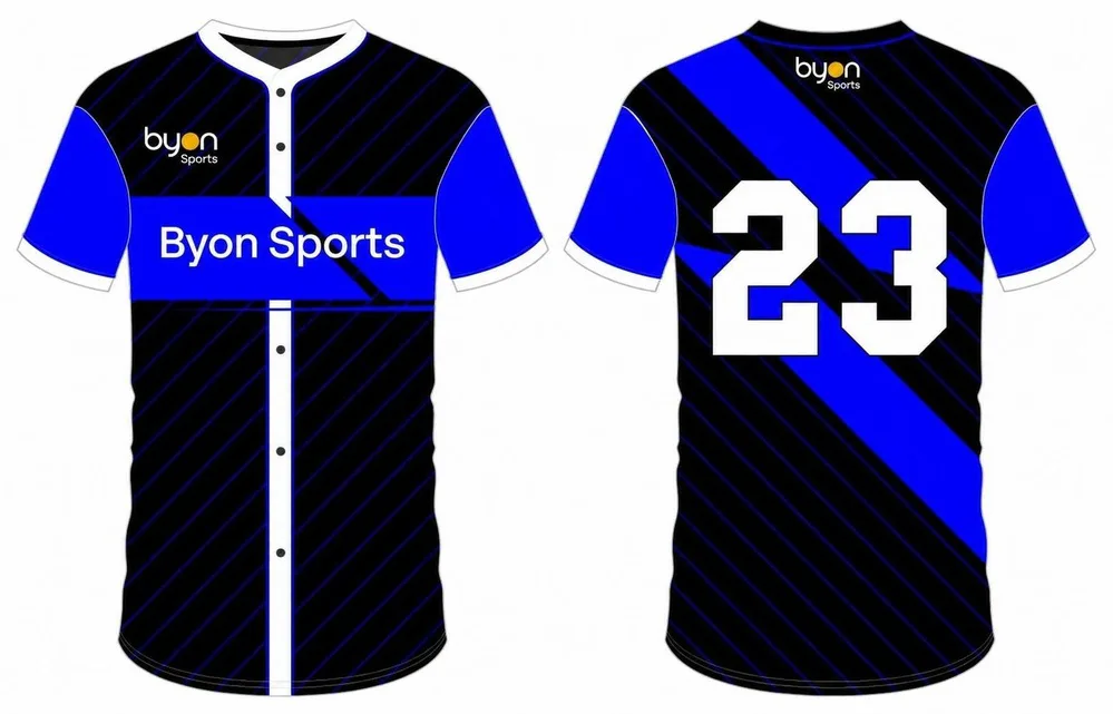 Breathable custom digital printing button down baseball jersey