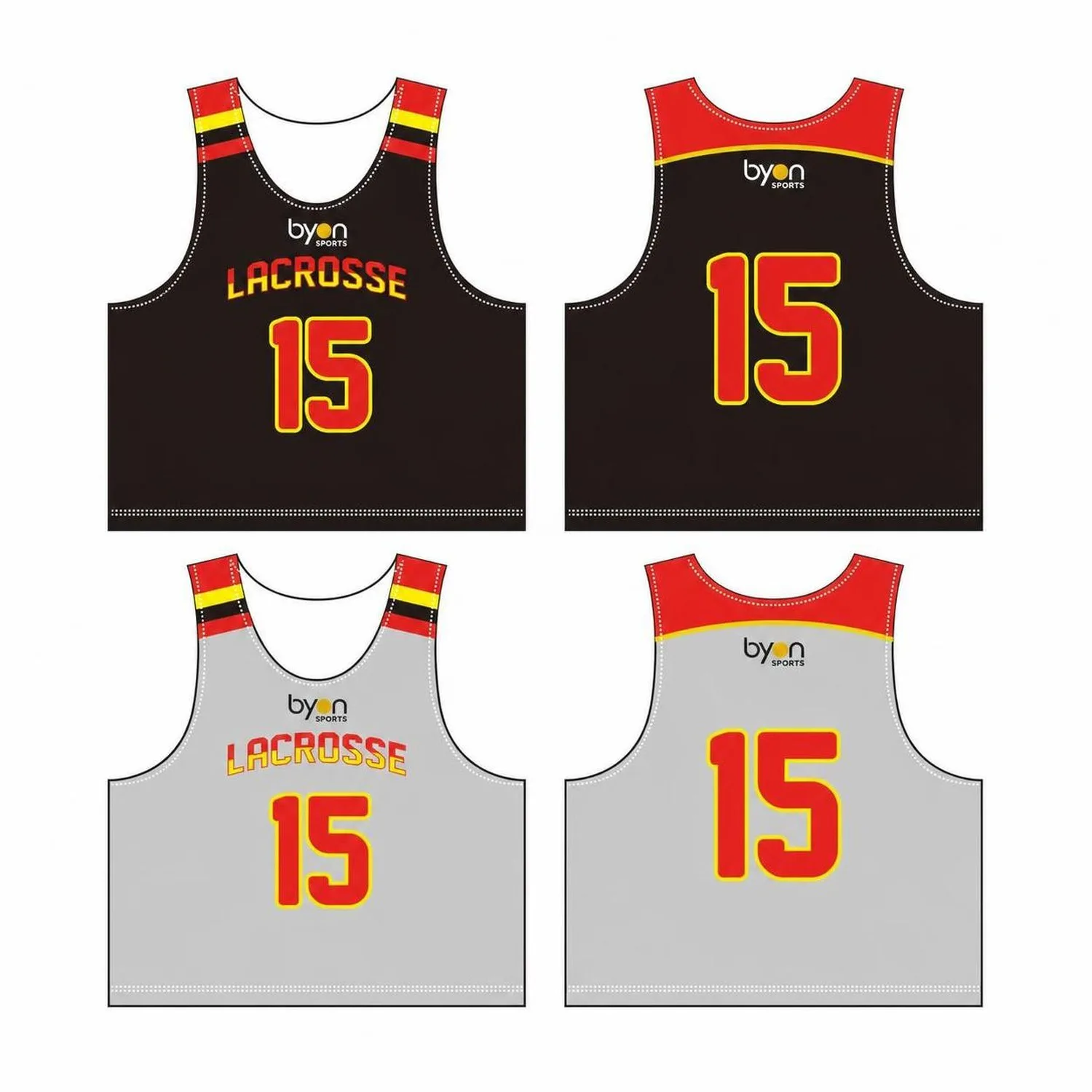 Full Polyester Breathable Diseño personalizado sublimated Custom Lacrosse Pinnies