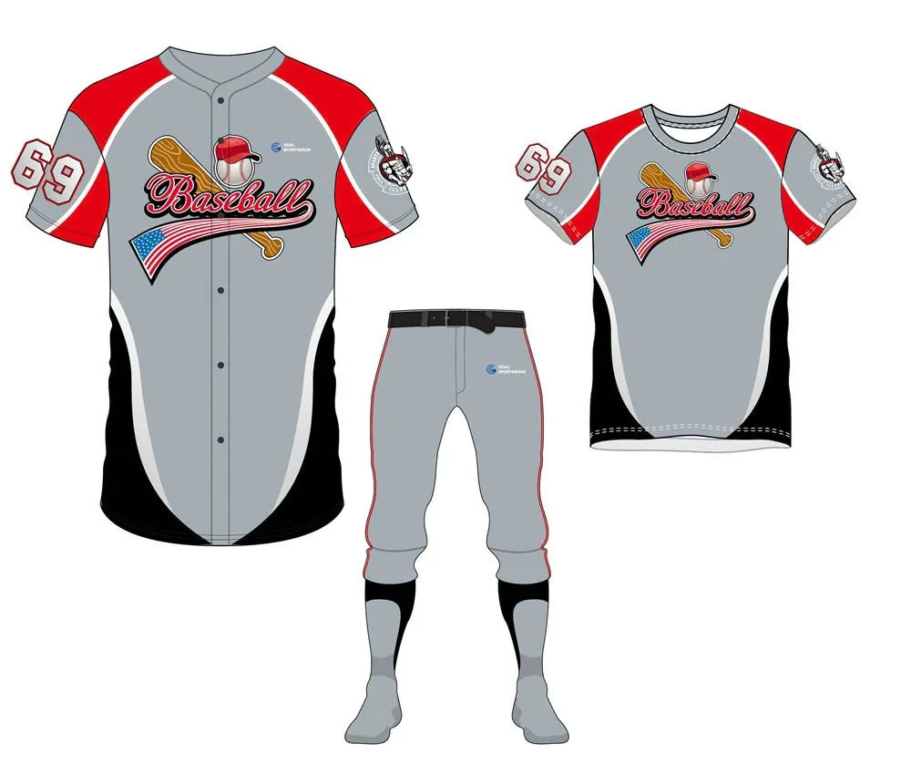 Pacchetto uniforme del baseball della squadra personalizzato all'ingrosso