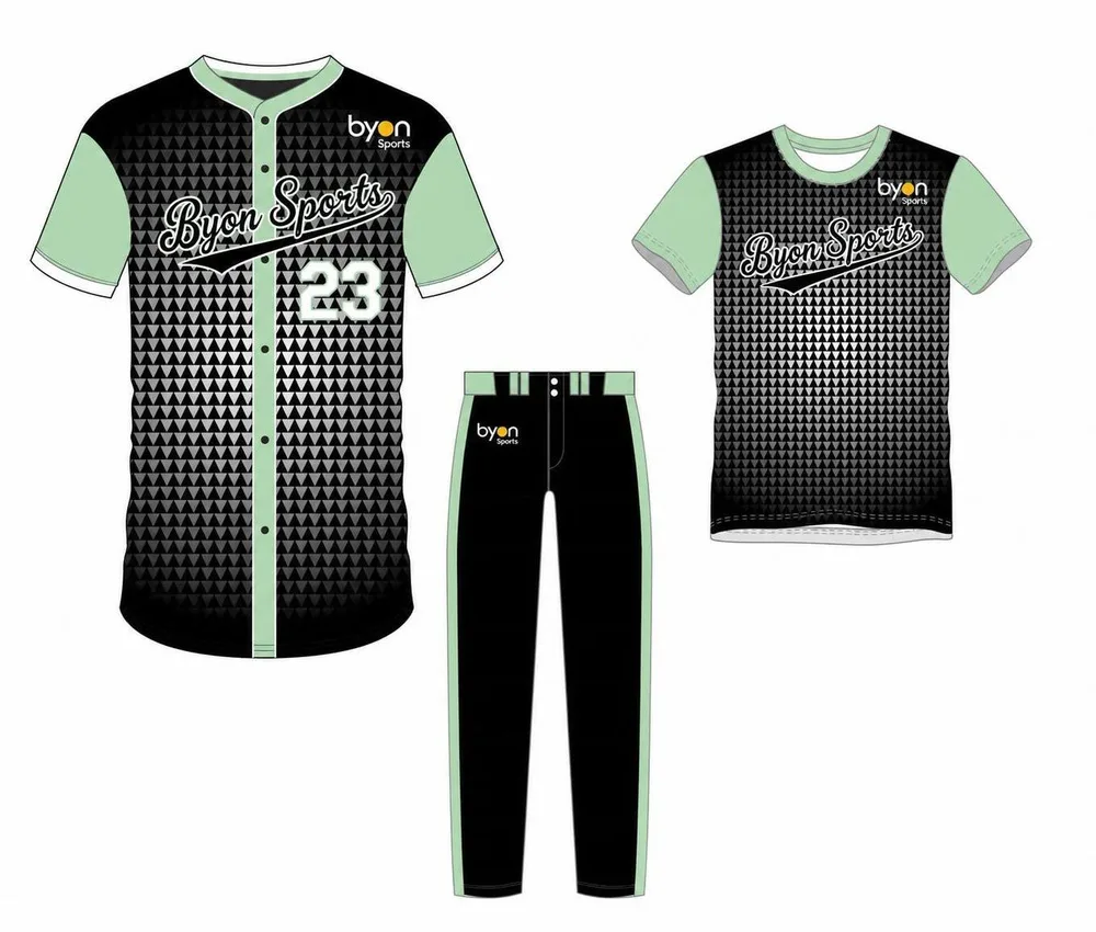 Pacchetto uniforme da baseball personalizzato in poliestere Dry-fit