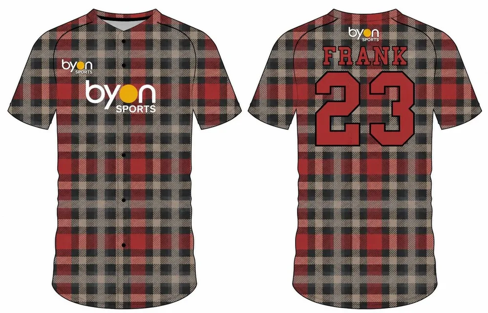Custom design sublimation printing breathable reversible button down baseball jersey
