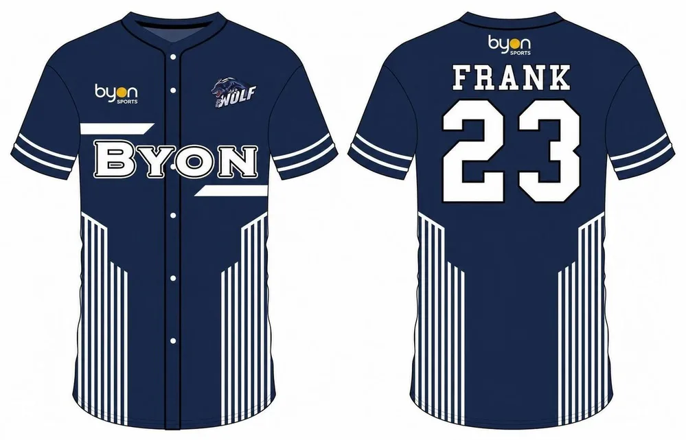 100% polyester sublimation men's custom button down baseball jersey
