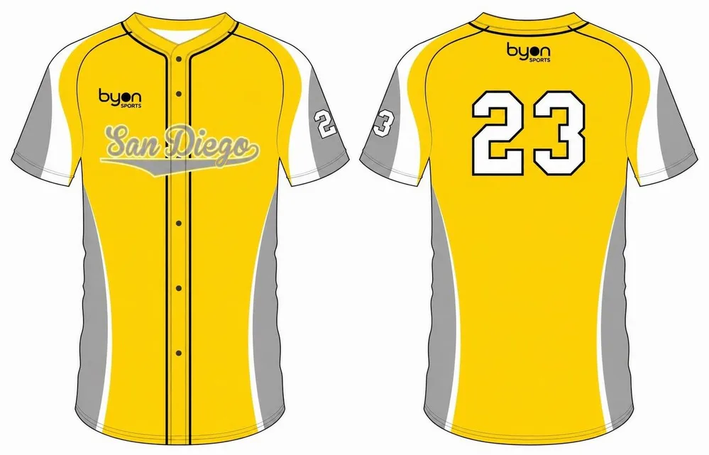 100% polyester sublimation custom printed button down baseball jersey