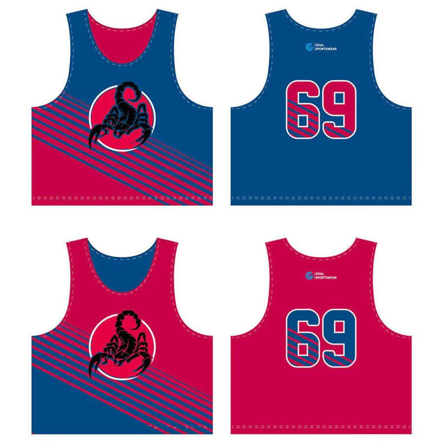 Pinnies de lacrosse personalizados de poliéster duradero