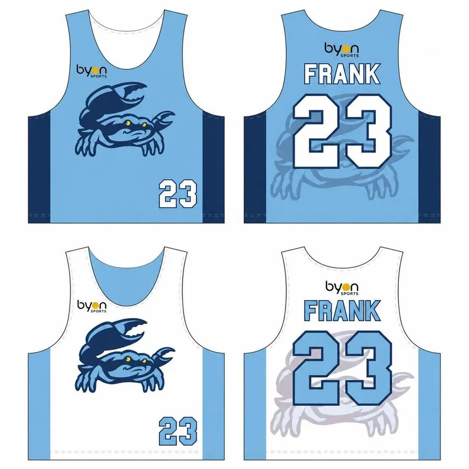 Dye sublimation personal design team lacrosse reversible pinnies