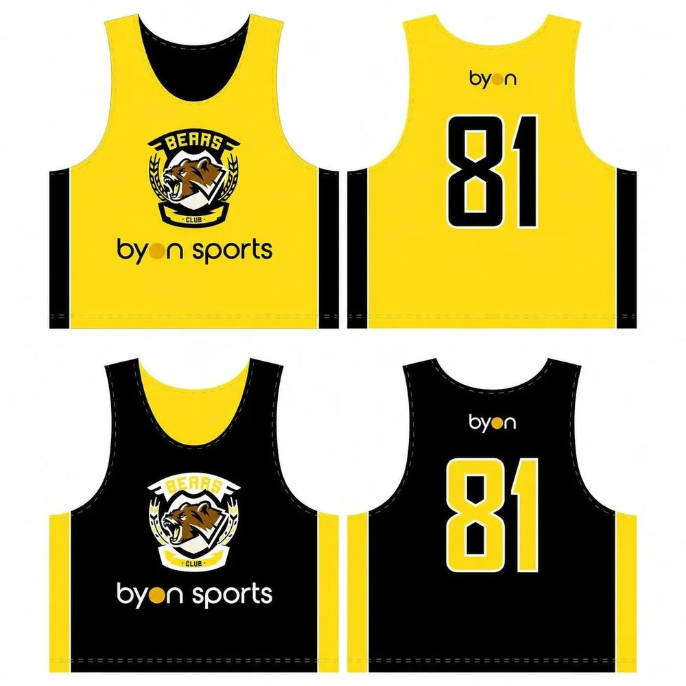 Diseño personalizado lacrosse joven pinnies reversibles