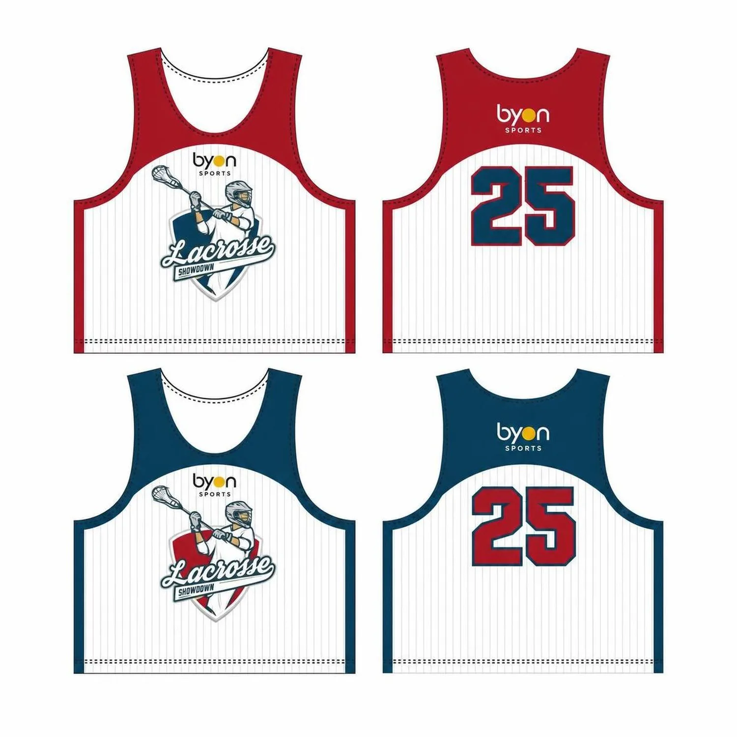 Full Polyester personalizado-made Durable Men's Team Custom Lacrosse Pinnies