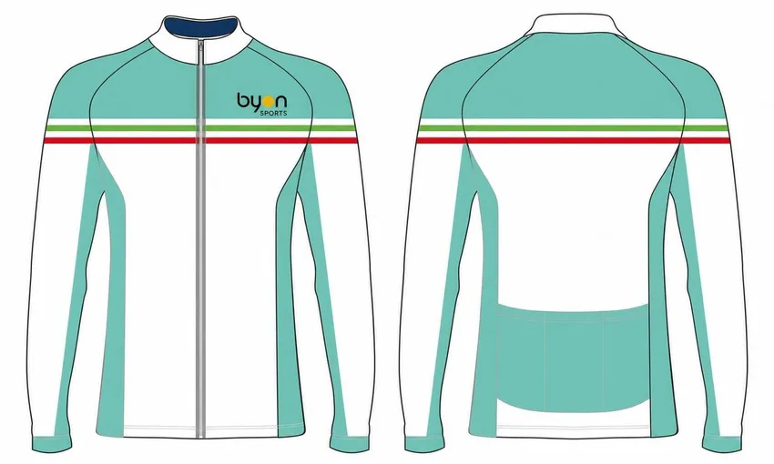 Maglie ciclismo a maniche lunghe del team maschile completamente sublimata