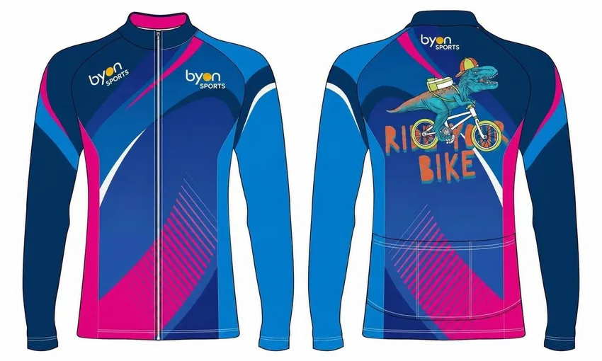 Maglie ciclismo sublimated a maniche lunghe in poliestere