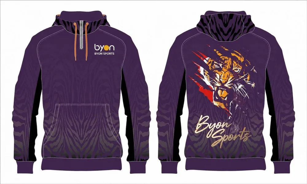 Custom Poly-Vlies lila Design Hoodies