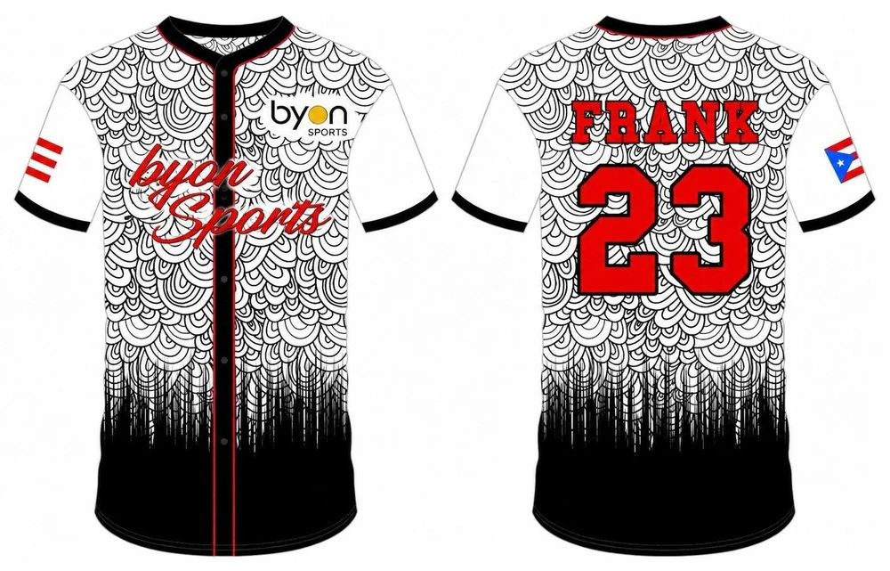 Custom printing full button button down baseball jersey