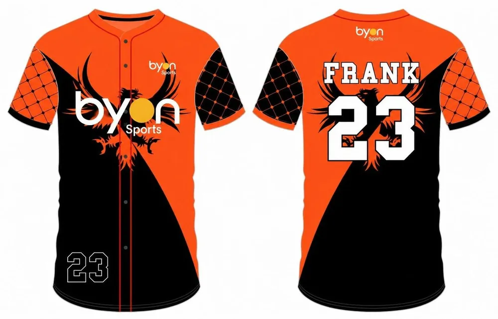 100% polyester dry fit custom design button down baseball jersey