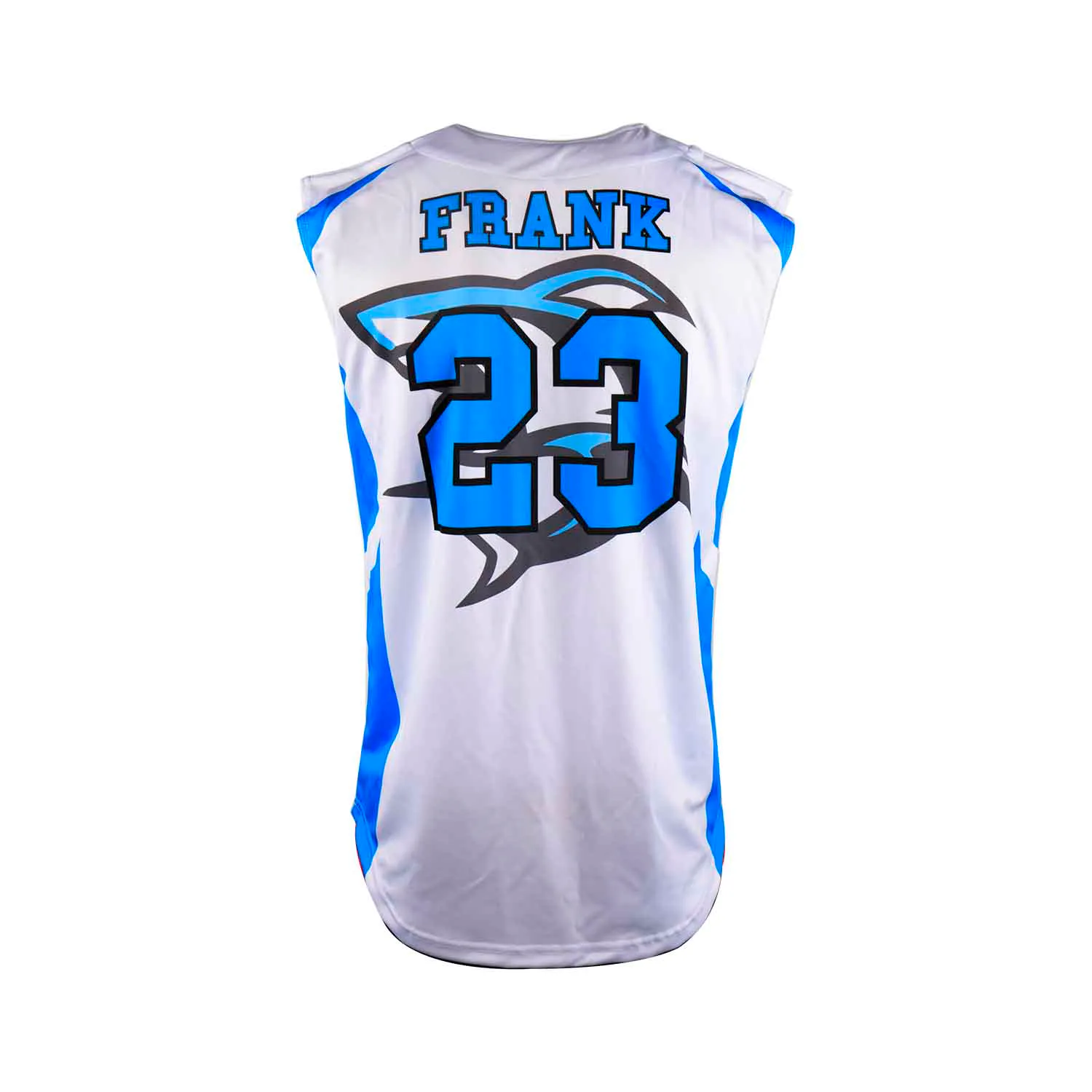 Dye-sublimated custom team sleeveless baseball jersey