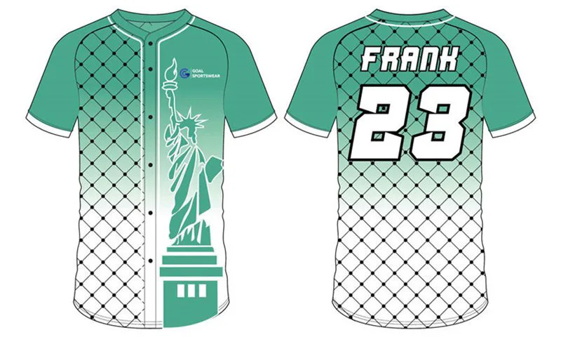 wholesale 100% polyester custom sublimated printed softball shirts
