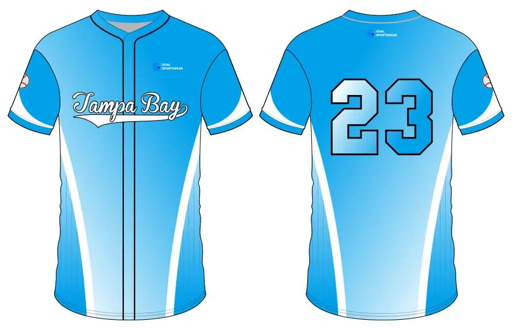 Custom dye sublimated sports uniforms button down baseball jersey