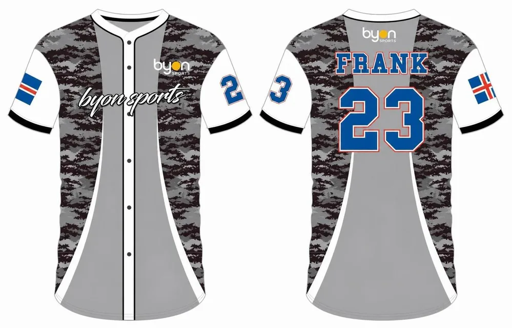 High school custom youth button down baseball jersey