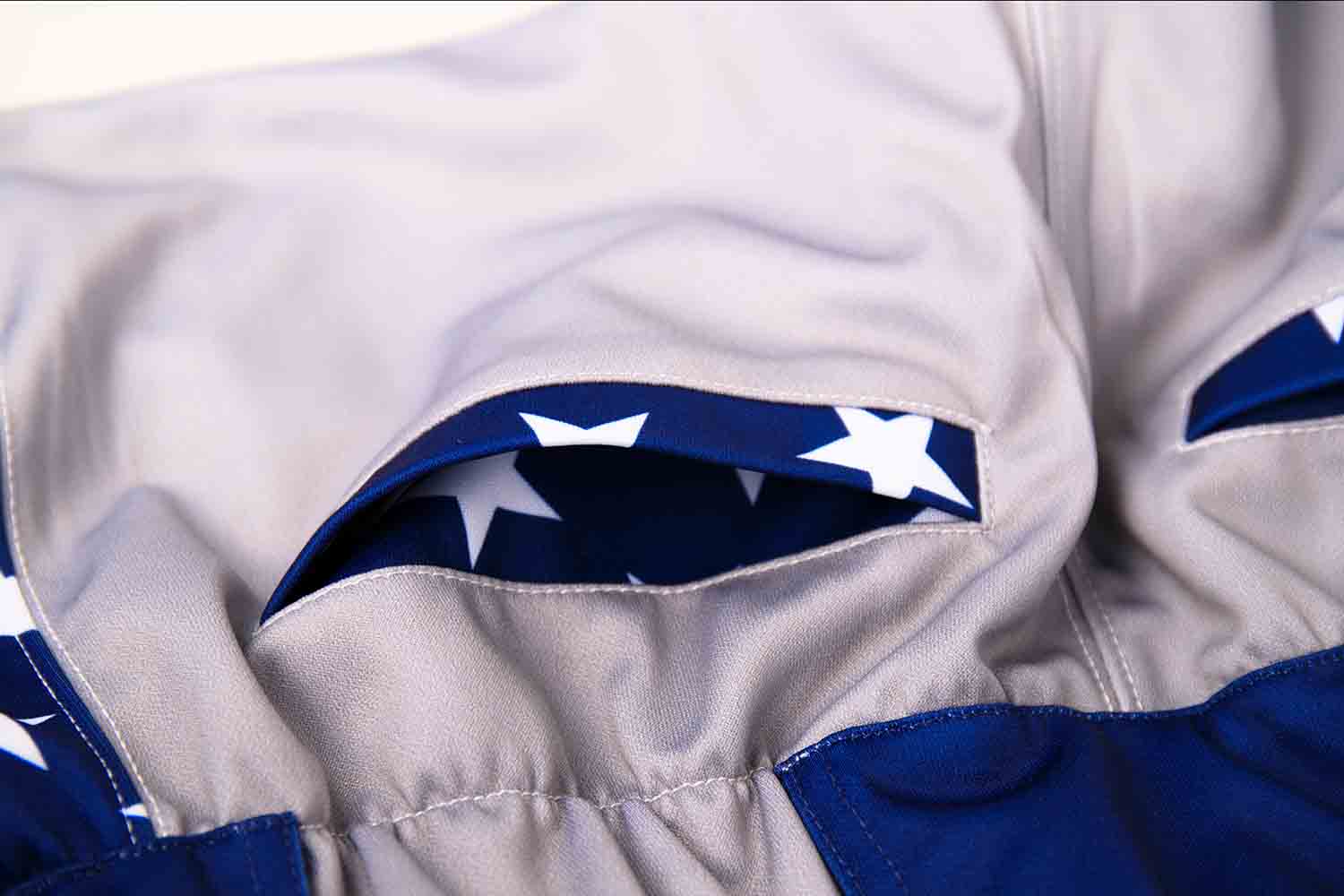 Pocket detail for custom softball pants