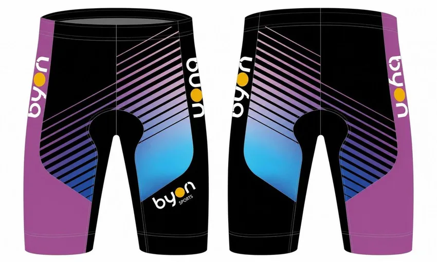 Pantaloncini da ciclismo su misura in poliestere-spandex