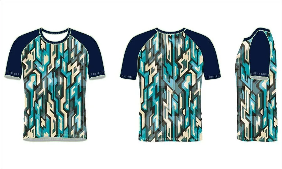Full-Sublimation Polyester Spandex Custom Design kurze Ärmel Hautausschlag Schutz
